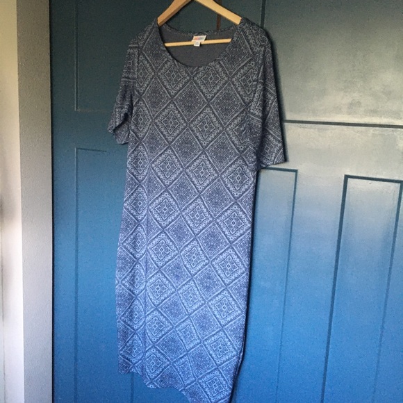 LulaRoe Julia blue bandana print - Picture 1 of 3
